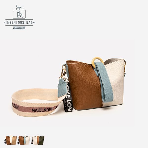 

bucket bags women handbags candy lady's shoulder bag pu leather designer luxury messenger crossbody small