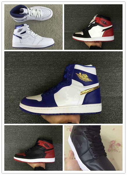 

with box 1 i high chicago coin gold medal blue white men basketball shoes mens sports shoes trainers sneakers wholesale 7-13, Black