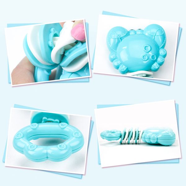 

newborn baby cartoon animal hand jingle shaking bell lovely hand shake ring infant plastic rattles toys newborn teether toys
