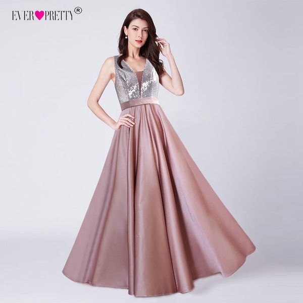 

new elegant a line v neck long prom dresses vestido de festa ever pretty backless sequined wedding party gowns satin 2019, White;black