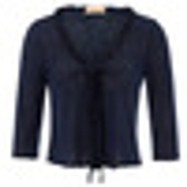 

flare lace up bolero short crop lightweight well elastic see-through knitwear spring knitting shrug open front, Black;brown