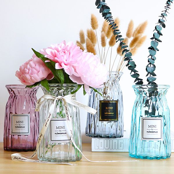 Contracted Glass Vase Origami Flower Arranging Green Plants Hydroponic Device Desktop Place Adorn Household Furnishing Articles Q190610 Glass Vases