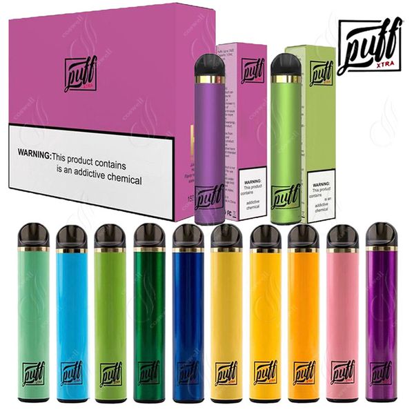 

Новый СЛОЙКА XTRA Одноразовые Vape Pen 1500Puffs Предварительно заполненные 5мл Бобы картриджи 650mAh батареи Starter Kit Устройство электронной сигареты Испаритель Портативный Vapor