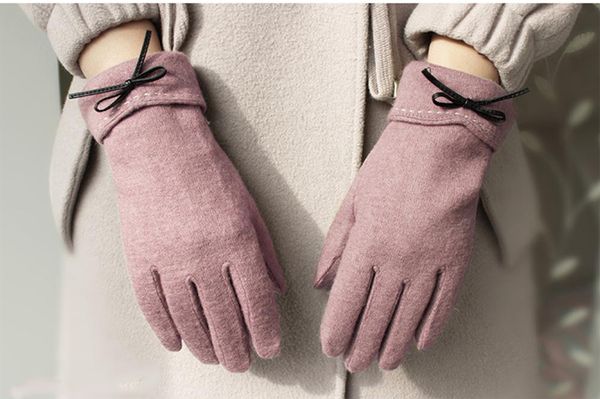 

wool gloves winter warm plus velvet thicken cycling wool gloves non-slip touch screen glove, Blue;gray
