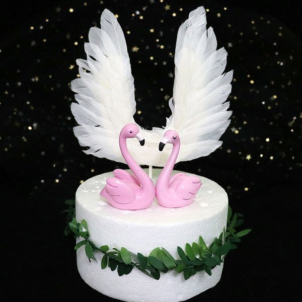 

happy birthday sticker decor cake er angel wings feather baking diy accessory banner card romantic beautiful