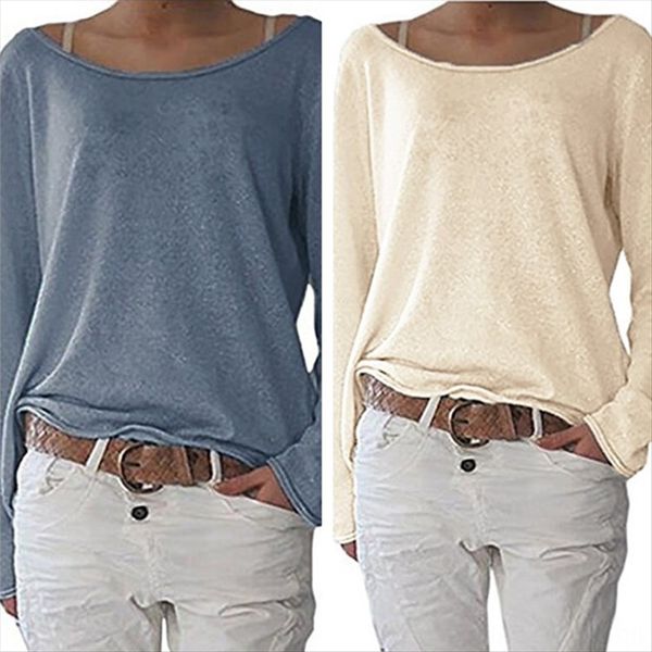 

women's solid color knitted base t-shirt women's solid color knitted base shirt t-shirt, White
