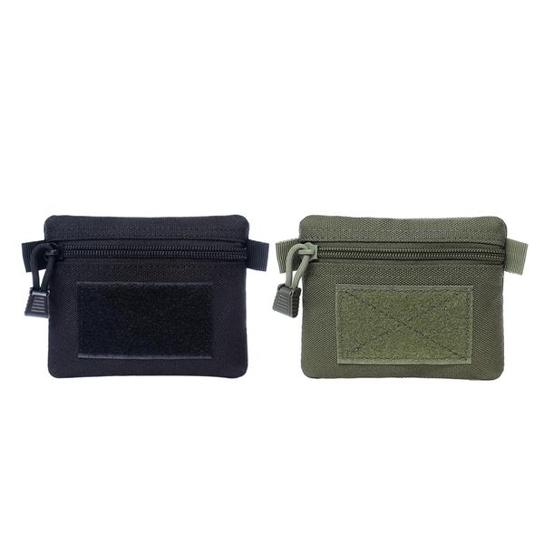 

2pcs tactical wallet purse mini outdoor change purse keys pouch black green