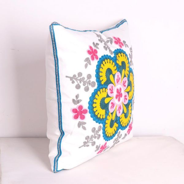 

smooth factory outlet fashion pastoral style cotton embroidered flowers between the sofa cushions american country model pillow cover123