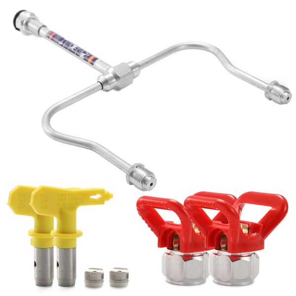 

meterk airless spray machine accessories airless sprayer airbrush tool kit 1 extension rod 2 nozzles and 2 nozzle seat guards