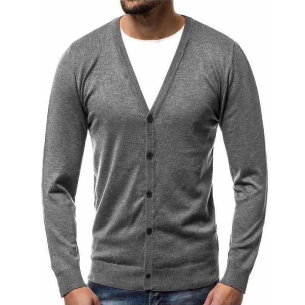 

men fashion v-neck button up cardigan autumn casual long sleeve knitted sweaters solid male outwear, White;black