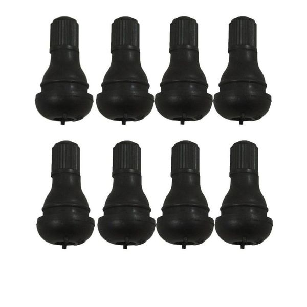 

8pcs/set snap-in black rubber valve stem tr412 for tubeless 11.5mm rim holes vehicle tires valve stems wheels tires parts