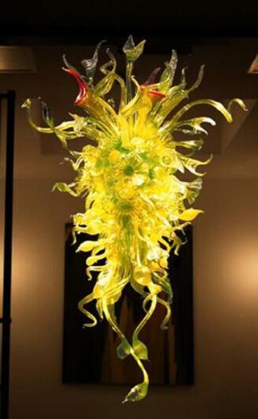 

бесплатная доставка ac светодиодные лампы 110 в/240 в элегантный свет чистый ручной работы желтый ручной выдувное стекло люстра