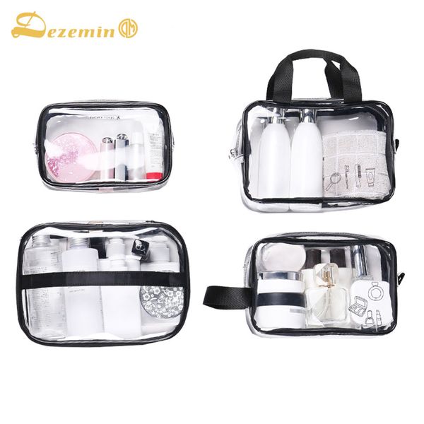

dezemin tpu environmently friendly transparent clear toiletry bag makeup case for travel business trip