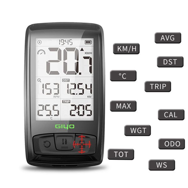 

giyo bicycle code table bluetooth wireless road bike speedometer odometer backlight waterproof m4
