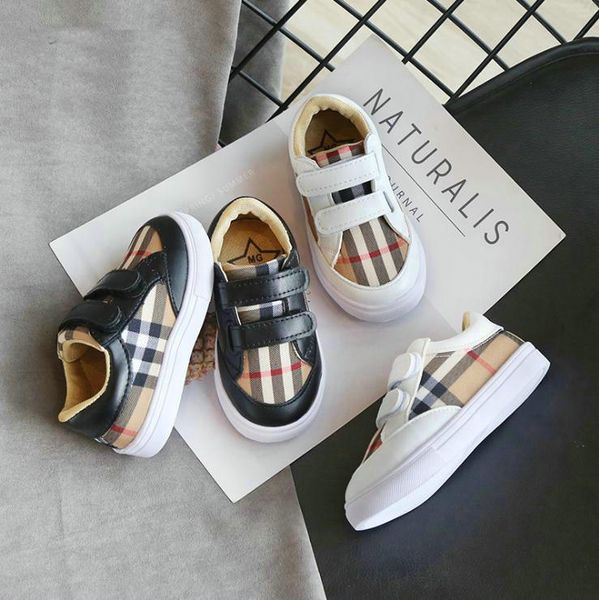 

kids shoes casual boys girls fashion sneakers toddler leather trainers sport shoes black white eru size 21-30, Black;red