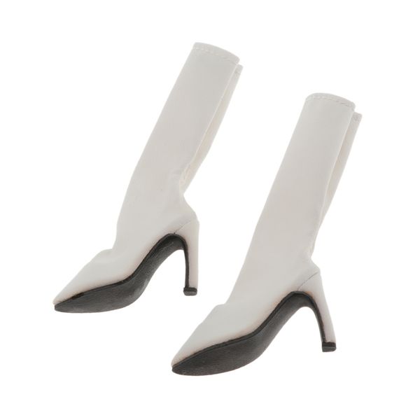 

1: 6 белые кожаные сапоги для горячих игрушек 12in фигурка кукла солдат костюм