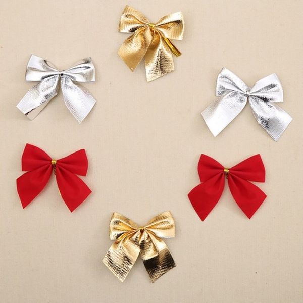 

christmas bow red gold silver christmas tree decoration bowknots xmas ornament christmas decorations for home navidad