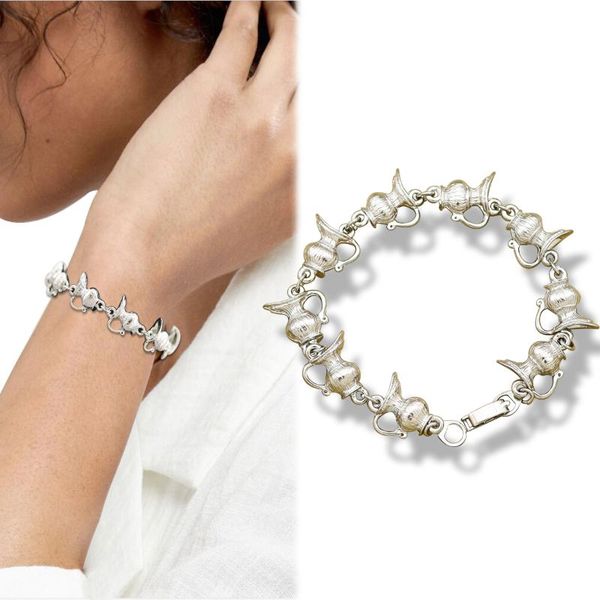 

wonderland 3d teapot party buckle fairytale bracelet bangle cuff fancy dress famous aesthetic jewelrymythology fairytale, Golden;silver