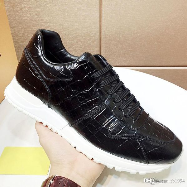 

new designer men's casual shoes, high-quality men's fashion sneakers, party platform shoes, leather sneakers with original box w-t, Black