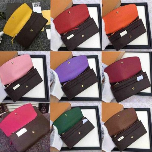 

61269wholesale "with box" leather multicolor date code short wallet card ladies and men's classic zipper pocket pu, Red;black