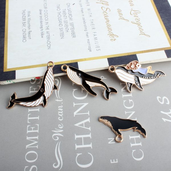 

new jewelry charms 40pcs/lot kawaii animal animal whale seal jewelry necklace pendants oil drop metal bracelet ornaments diy, Bronze;silver
