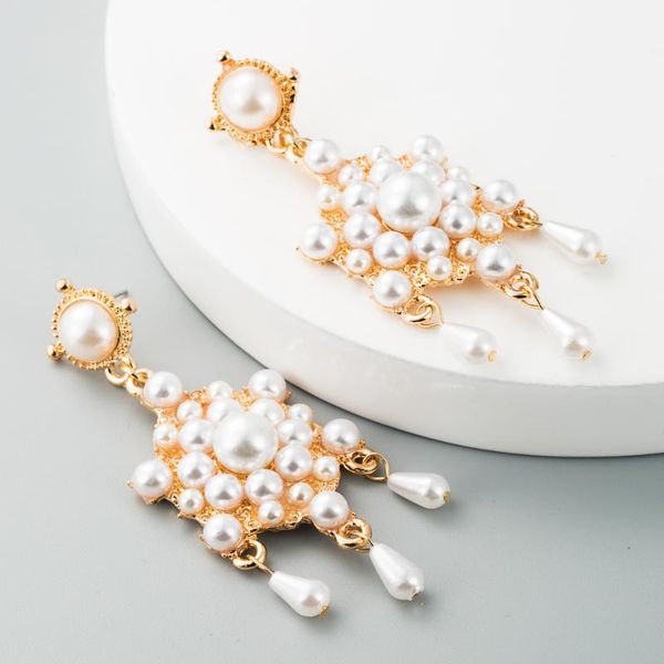 

drop earrings jewelry earrings korean style classy multi layers pearl tassel jewelry for girls, Silver