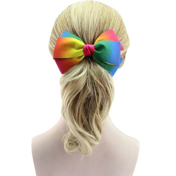 

12pcs rainbow hair bow clips girls 6" 2 layered grosgrain hairpins headwear boutique for kids fashion hair accessories 2020, Slivery;white