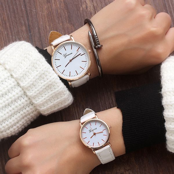 

топ стиль женская мода luxury leather band аналоговое кварц wristwatch золотой женские часы женщины платье черный часы, Slivery;brown