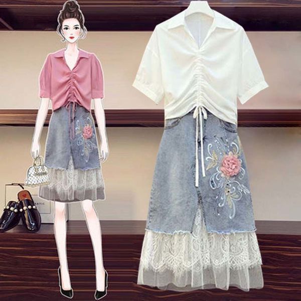 

women's wear 2020 new summer dress fat sister reduced age fashion cover-up suit slightly fat girls wear, Black
