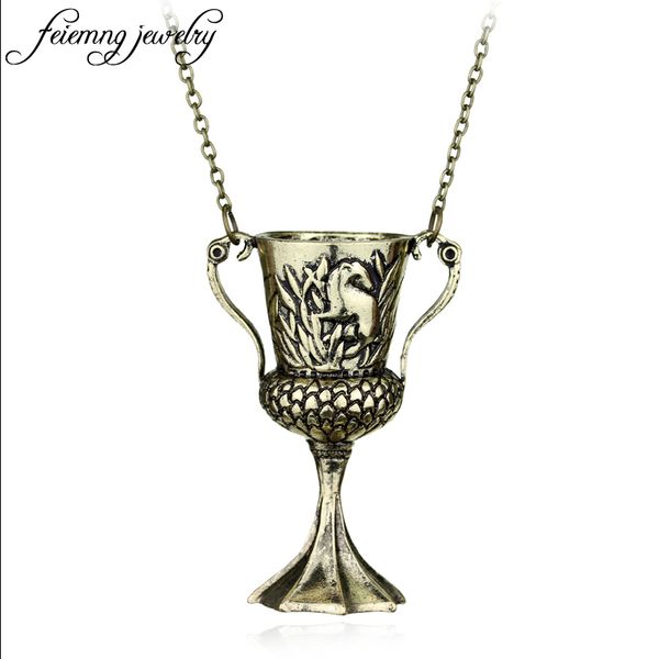 

feimeng jewelry horcrux transformation helga hufflepuff cup necklace vintage bronze horcrux conversion helga pendant accessories, Silver