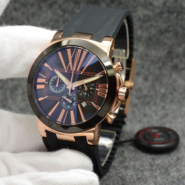 

Популярный Стиль Maxi Marine Executive Dual Time Керамическая Рамка UN-24 Хронограф Кварцевый Резиновый Черный Ремешок Мужские Часы Наручные Часы Мужские Часы