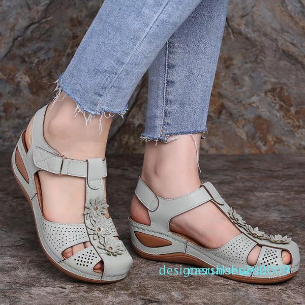 

women wedge gladiator sandals women shoe peep toe bohemia flip-flop ankle strap casual outdoor hiking slip on sandalia feminina d05, Black