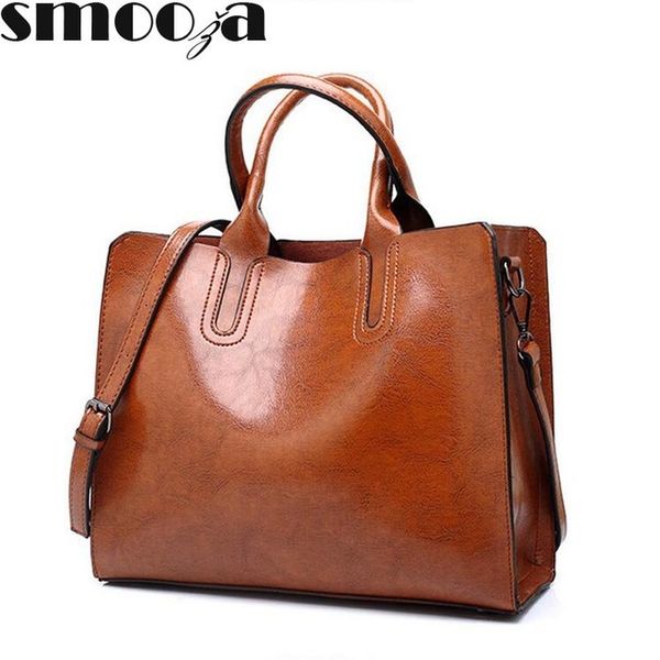 

smooza leather handbags big women bag casual female bags trunk tote famous brand shoulder bag ladies large bolsos