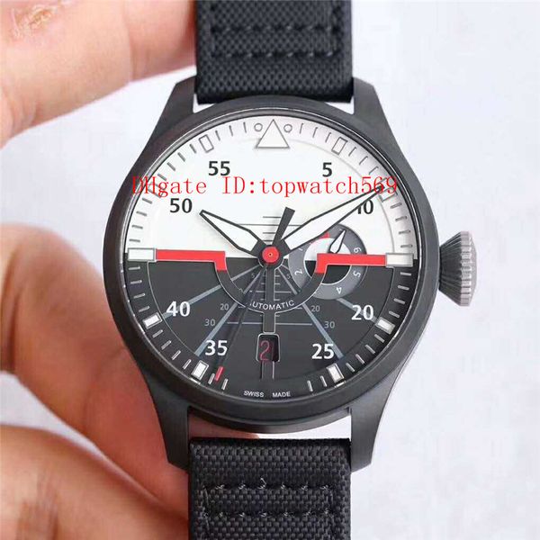 

new gun pilots watches wristwatch swiss automatic 28800 vph sapphire crystal pvd black 316l stainless steel super water resistant, Slivery;brown