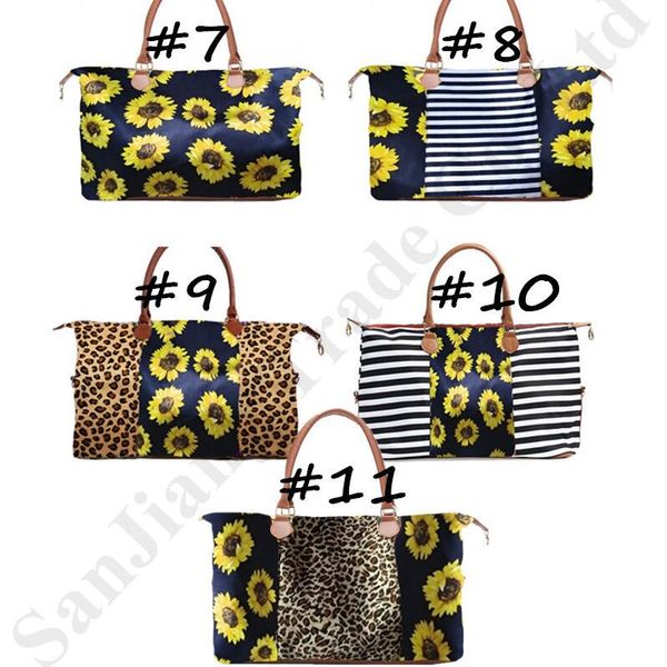 

2 size sunflower tote bag women weekender bag canvas large ladies casual handbag shoulder bag flower flora print striped duffel totes c82008, Black