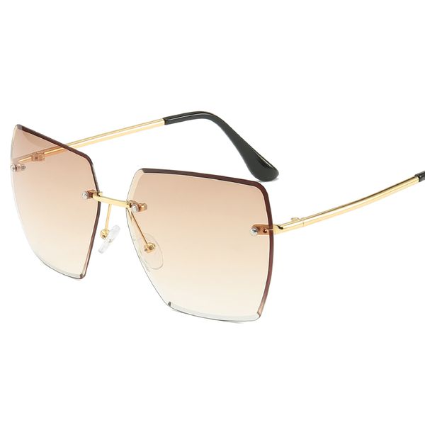

women's brand designer women's sports sunglasses retro sunglasses women's brand designer fashion driving frameless square sun, White;black