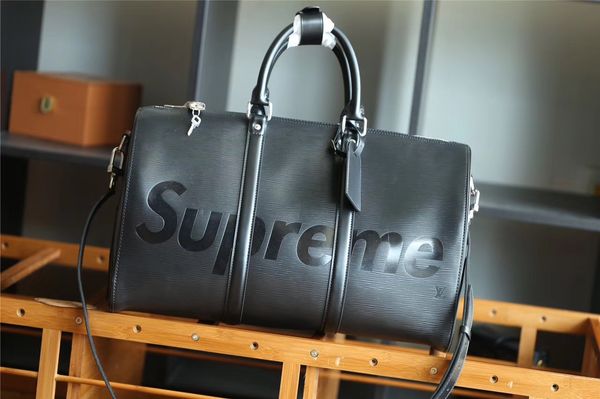 

top quality Men Women Travel Duffle Bag Brand Design Luggage Handbags Large Capacity Sport Bag real Leather Clutch Satchel Totes Bag