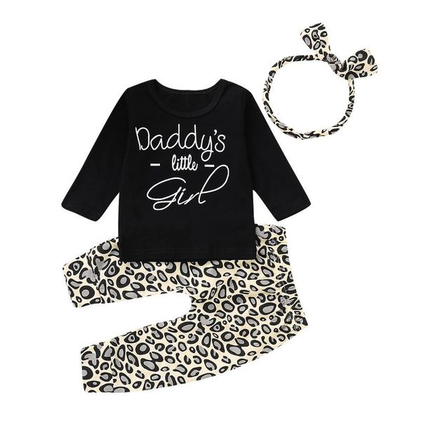 

toddler kids baby girl leopard print pants leggings 3pcs outfits clothes, White