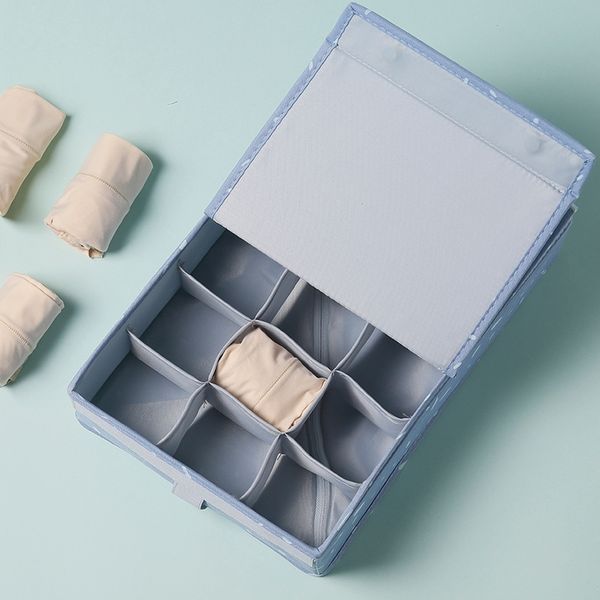 

new grids dividers storage boxes with cloth cover closet organizer for bra underwear socks drawer storage box pink storage drawers