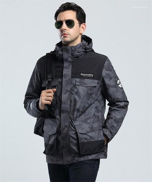 

outdoor jackets winter long sleeve hooded fashion couples windbreaker casual patchwork color male apparel thick designer mens, Black;brown