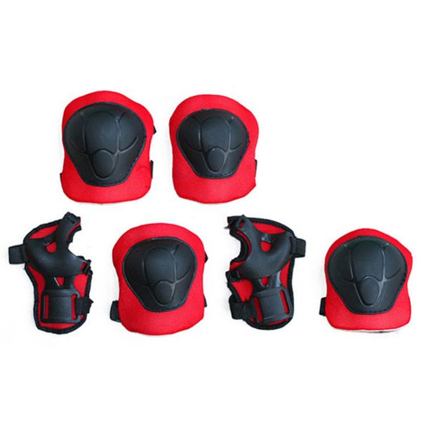 

6 pcs/set children skating protective gear sets elbow knee pads wrist protector bicycle cycling skateboard skiing for kids gift, Black;gray