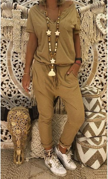 

rompers v neck slim jumpsuits womens short sleeve designer clothing solid color womens, Black;white