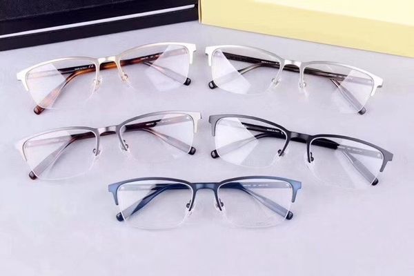 

wholesale-brand glass frame -2019 new men's business classic glass frame half f match the strength of 0015 size 58-18-150, Black