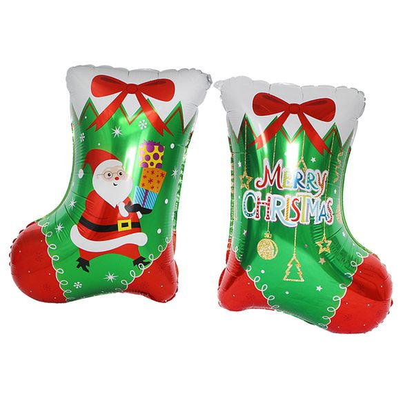 

6 pack christmas aluminum foil balloon xmas stocking shaped balloon party decoration favors