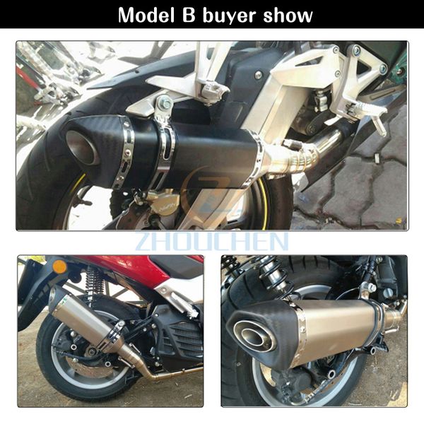 

universal motorcycle exhaust for akrapovic modify motocross exhaust muffler for fz6 cbr250 cb600 mt07 atv dirt pit bike