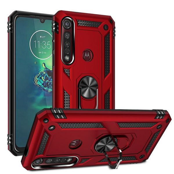 caso armadura à prova de choque Protecção Rotating metal Anel Titular Kickstand para Moto G8 Além jogo g8 Um Macro acção visão P40 Poder G Stylus