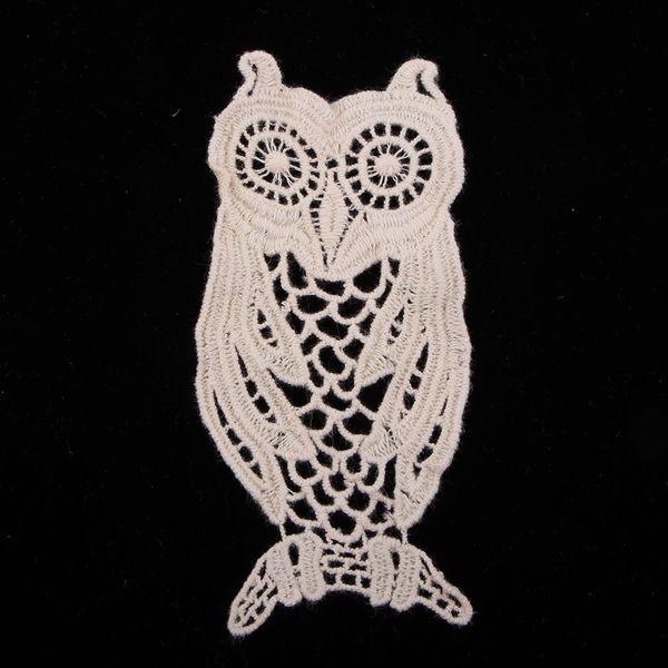 

large cotton embroidered owl patches sewing appliques for clothes dress bag decoration, Black