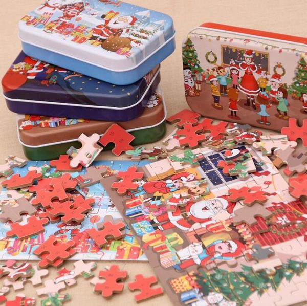 

3d printing wood puzzles iron box package party favor kids toy for children christmas gift early educational toys an2815