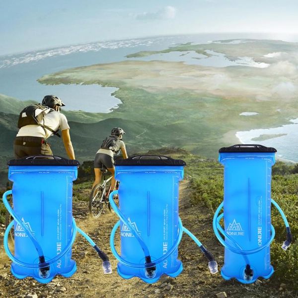 

1.5l/2l/3l foldable water bag tpu outdoor sport running riding climbing camping hydration bladder camping folding water holder