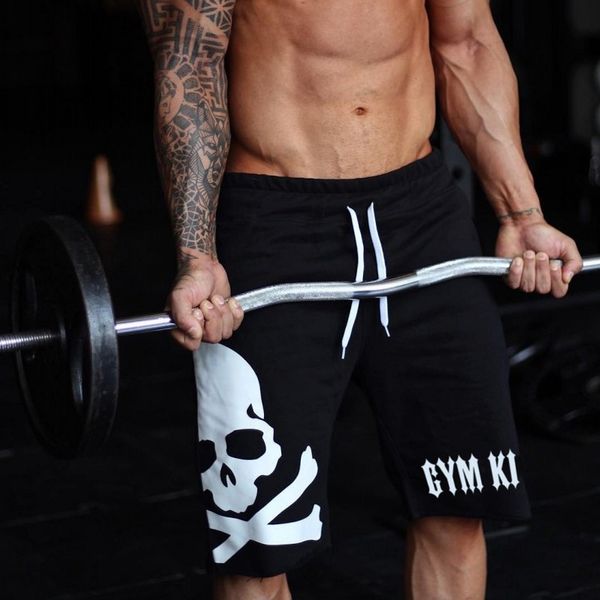 

new cotton skull shorts, White;black
